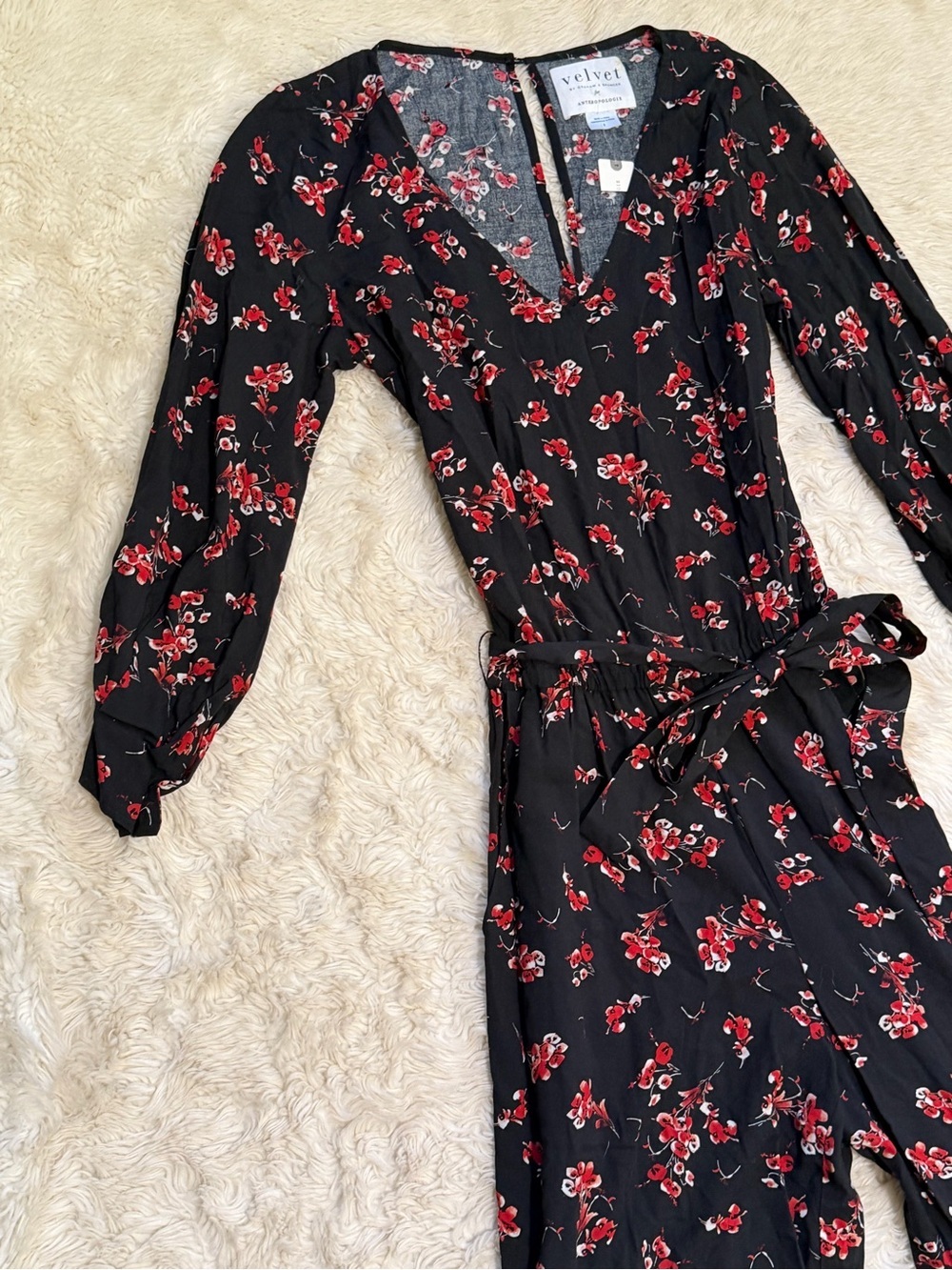 NWT Anthropologie Velvet by Graham & Spencer Freddy Floral Jumpsuit - Small - Picture 4 of 7